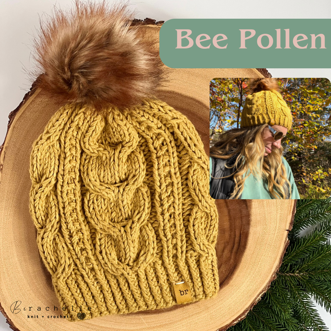 Classic Cable Beanie | Bee Pollen | Adult