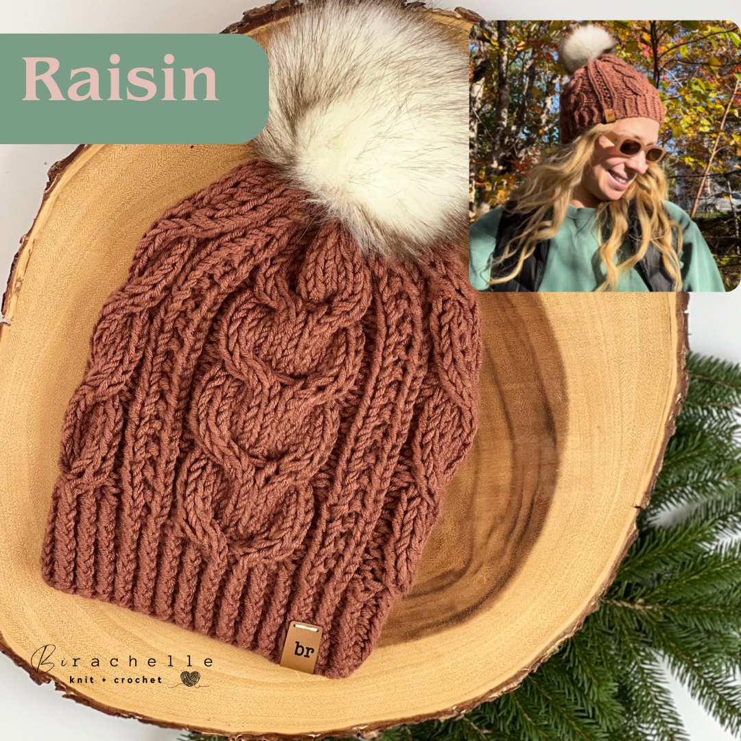 Classic Cable Beanie | Raisin | Adult