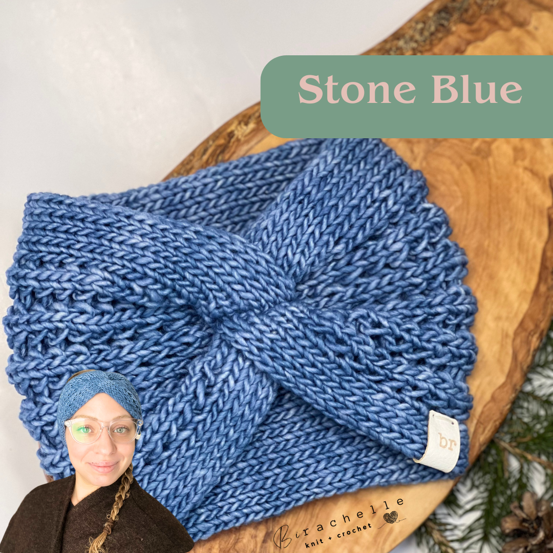 Luxe Knit Headband | Stone Blue | Adult