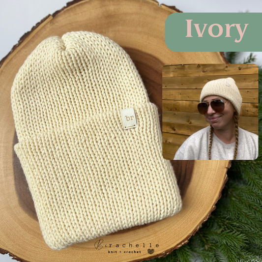 Classic CarHeart Beanie | Ivory | Variable Sizes