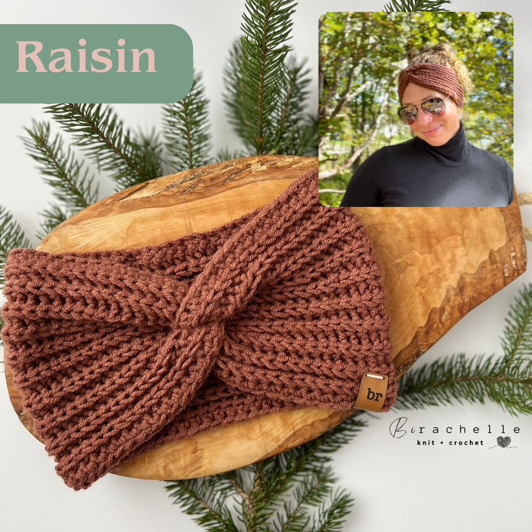 Classic Crochet Headband | Raisin | Adult