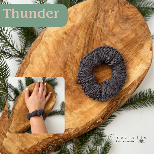 Knit Mini Scrunchie | Thunder